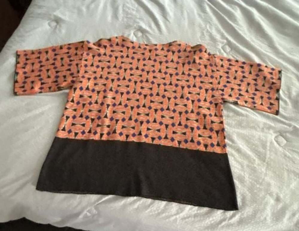 Dries Van Noten Short Sleeve Geometric Print Knit Top
